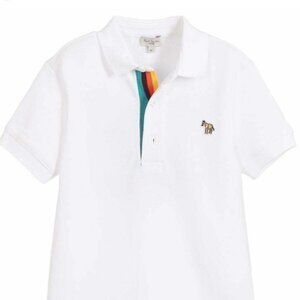 Paul smith boys size 8  short sleeve white polo